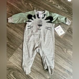 Carter's Gray and Green Animal Print Baby Jumpsuit